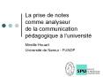 La prise de notes comme analyseur de la communication p PowerPoint PPT Presentation