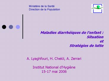 Maladies diarrhiques de lenfant :