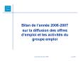 Bilan de lanne 20062007 PowerPoint PPT Presentation