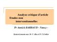 Analyse critique d'article Etudes non interventionnelles PowerPoint PPT Presentation