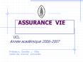 ASSURANCE VIE PowerPoint PPT Presentation