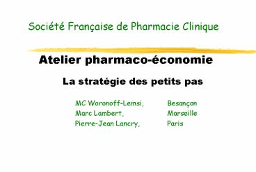 Socit Franaise de Pharmacie Clinique