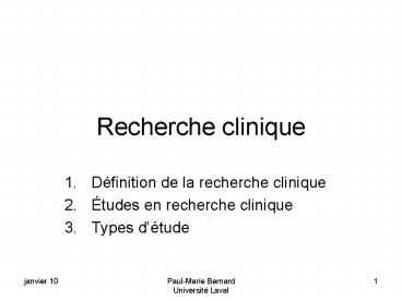 Recherche clinique