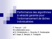 Performance des algorithmes 