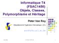 Informatique T4 (FSAC1450) Objets, Classes, Polymorphisme et H PowerPoint PPT Presentation