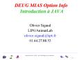 DEUG MIAS Option Info Introduction JAVA PowerPoint PPT Presentation
