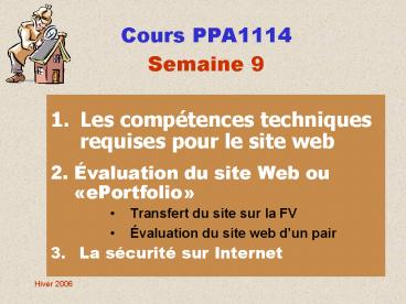 Cours PPA1114 Semaine 9