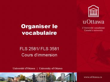 Organiser le vocabulaire