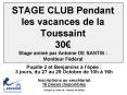 STAGE CLUB Pendant les vacances de la Toussaint 30 Stage anim par Antoine DE SANTIS : Moniteur Fdral PowerPoint PPT Presentation