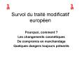 Survol du trait modificatif europen PowerPoint PPT Presentation