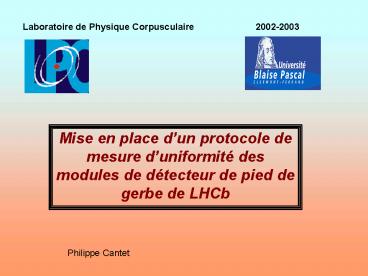 Plan de la soutenance