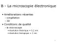 B - La microscopie  PowerPoint PPT Presentation