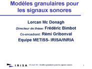 Modles granulaires pour les signaux sonores