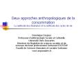 Deux approches anthropologiques de la consommation La m PowerPoint PPT Presentation