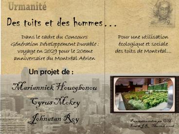 Des toits et des hommes