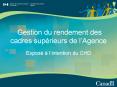 Gestion du rendement des cadres suprieurs de lAgence PowerPoint PPT Presentation