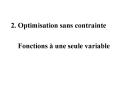 2' Optimisation sans contrainte PowerPoint PPT Presentation