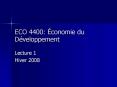ECO 4400: conomie du Dveloppement PowerPoint PPT Presentation