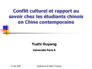 Conflit culturel et rapport au savoir chez les 