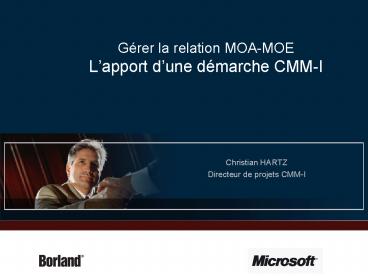 Grer la relation MOAMOE Lapport dune dmarche CMMI