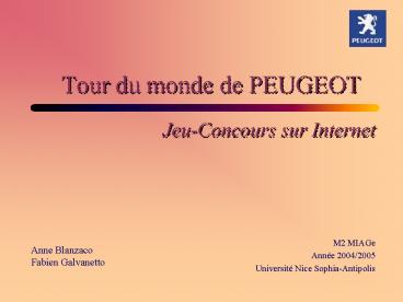 Tour du monde de PEUGEOT