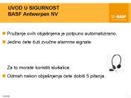 UVOD U SIGURNOST BASF Antwerpen NV