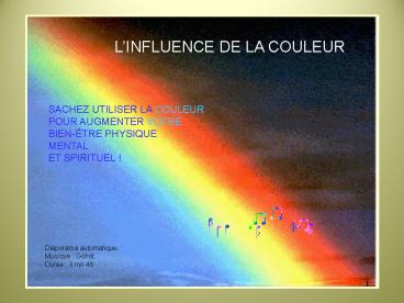 L'INFLUENCE DE LA COULEUR