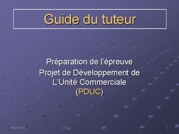 Guide du tuteur