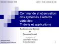 Commande et observation des systmes retards variables: Thorie et applications PowerPoint PPT Presentation