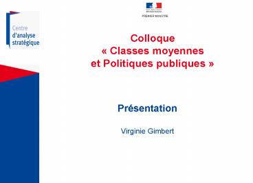 Colloque Classes moyennes et Politiques publiques