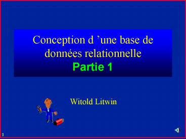 Conception dune base de donnes relationnelle Partie 1