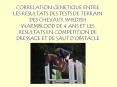 CORRELATION GENETIQUE ENTRE LES RESULTATS DES TESTS DE TERRAIN DES CHEVAUX SWEDISH WARMBLOOD DE 4 ANS ET LES RESULTATS EN COMPETITION DE DRESSAGE ET DE SAUT D PowerPoint PPT Presentation