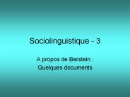 Sociolinguistique - 3