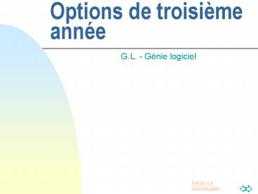 Options de troisime anne