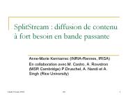 SplitStream : diffusion de contenu 