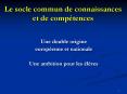 Le socle commun de connaissances et de comptences PowerPoint PPT Presentation