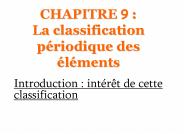 CHAPITRE 9 : La classification p