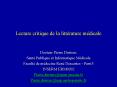 Lecture critique de la littrature mdicale PowerPoint PPT Presentation