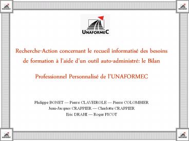 Recherche-Action concernant le recueil informatis