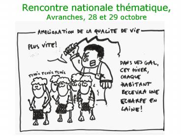 Rencontre nationale thmatique, Avranches, 28 et 29 octobre
