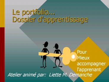 Le portfolio''' Dossier d'apprentissage