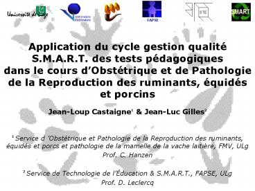 Application du cycle gestion qualit