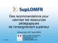 Des recommandations pour valoriser les ressources pdagogiques de lenseignement suprieur PowerPoint PPT Presentation