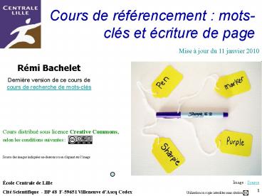 Cours de rfrencement : motscls et criture de page