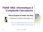 FSAB 1402: Informatique 2 Complexit