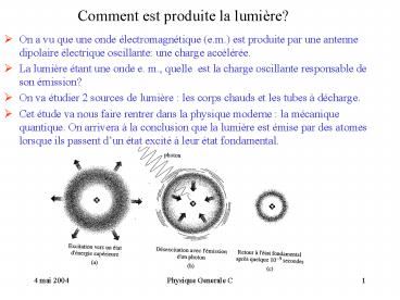 Comment est produite la lumire