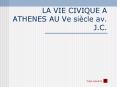 LA VIE CIVIQUE A ATHENES AU Ve sicle av' J'C' PowerPoint PPT Presentation