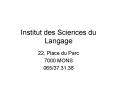 Institut des Sciences du Langage PowerPoint PPT Presentation