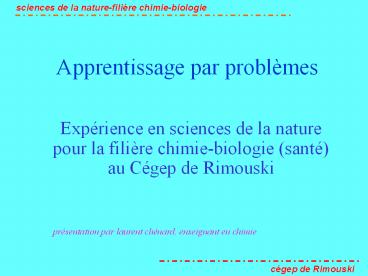 Apprentissage par probl
