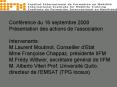 Confrence du 16 septembre 2008 Prsentation des actions de lassociation Intervenants: M'Laurent Mouti PowerPoint PPT Presentation